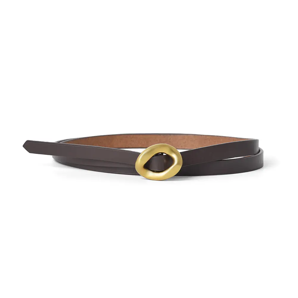 Coffee Genuine Leather Waist Belt for Women - Image 13
