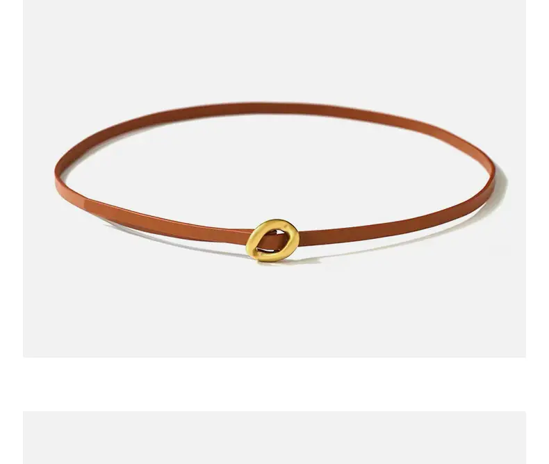 Coffee Genuine Leather Waist Belt for Women — feature 11