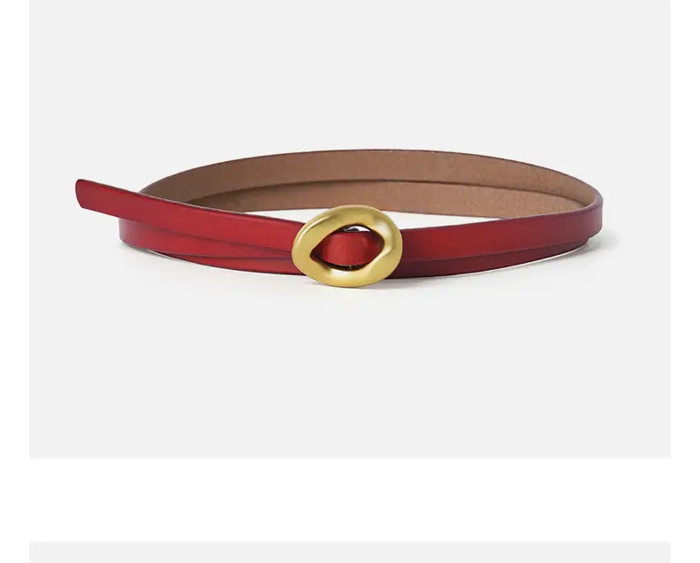 Coffee Genuine Leather Waist Belt for Women — feature 14
