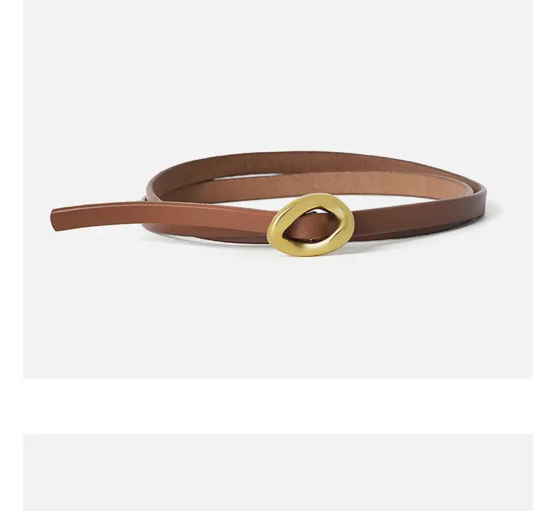 Coffee Genuine Leather Waist Belt for Women — feature 15