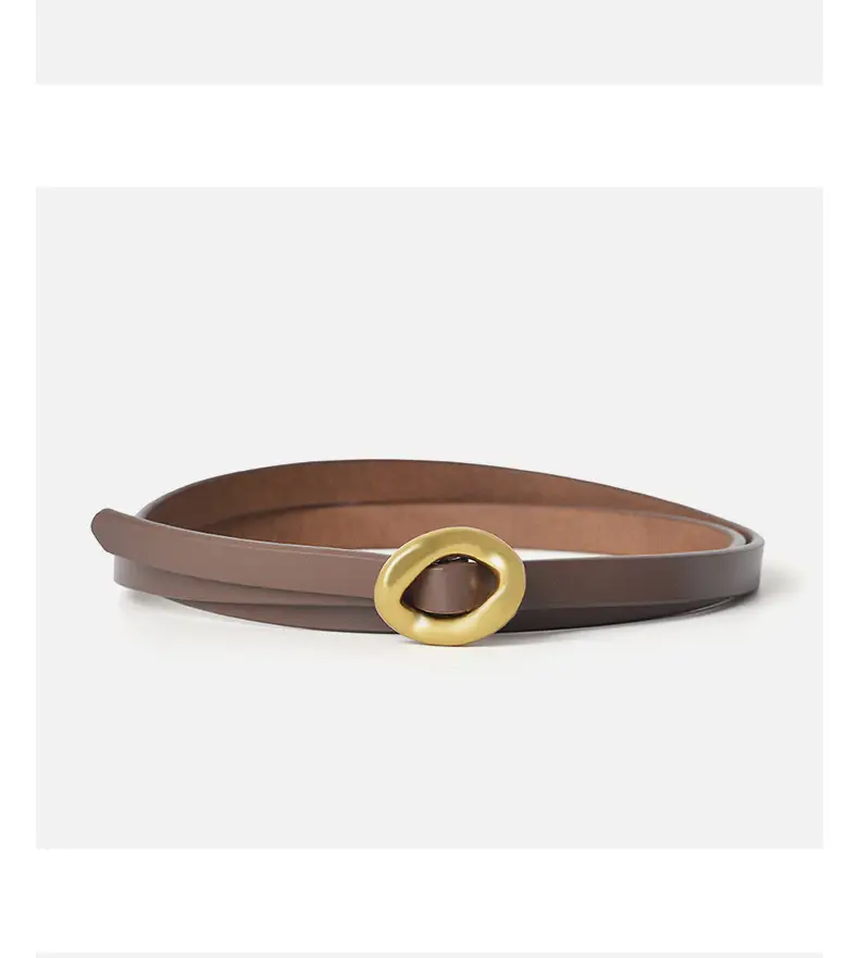 Coffee Genuine Leather Waist Belt for Women — feature 17