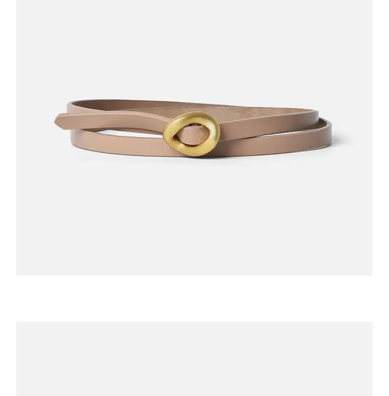 Coffee Genuine Leather Waist Belt for Women — feature 19