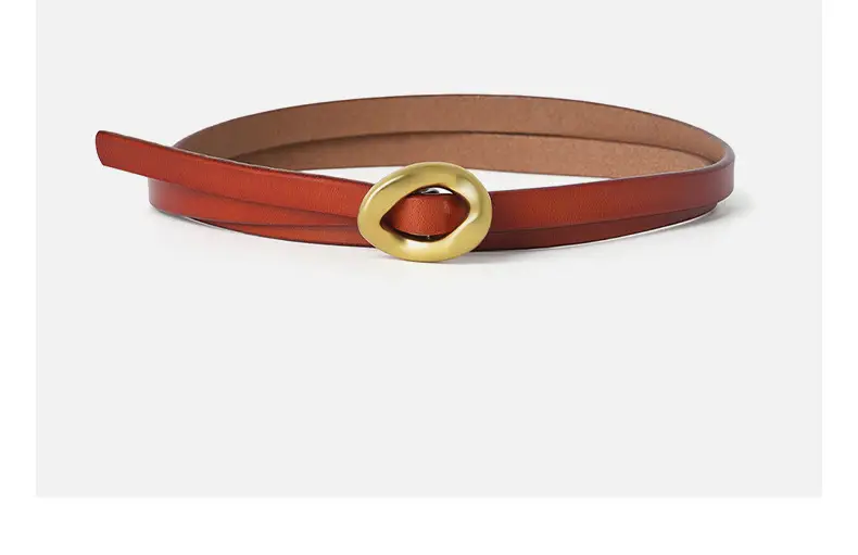 Coffee Genuine Leather Waist Belt for Women — feature 20