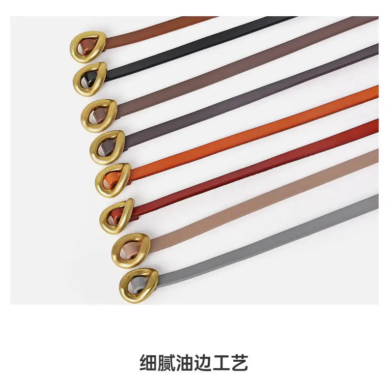 Coffee Genuine Leather Waist Belt for Women — feature 9