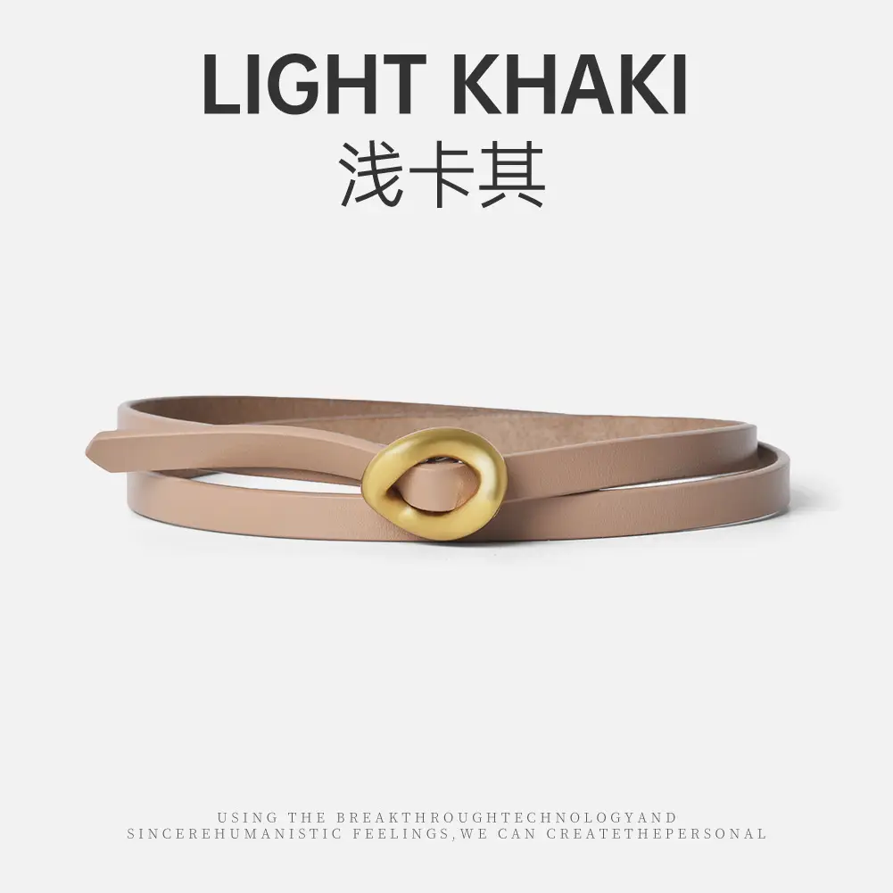 Coffee Genuine Leather Waist Belt for Women - Image 4