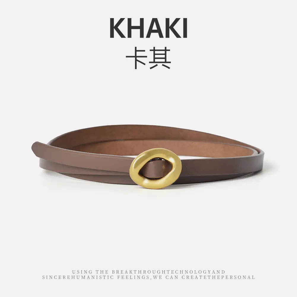 Coffee Genuine Leather Waist Belt for Women - Image 6