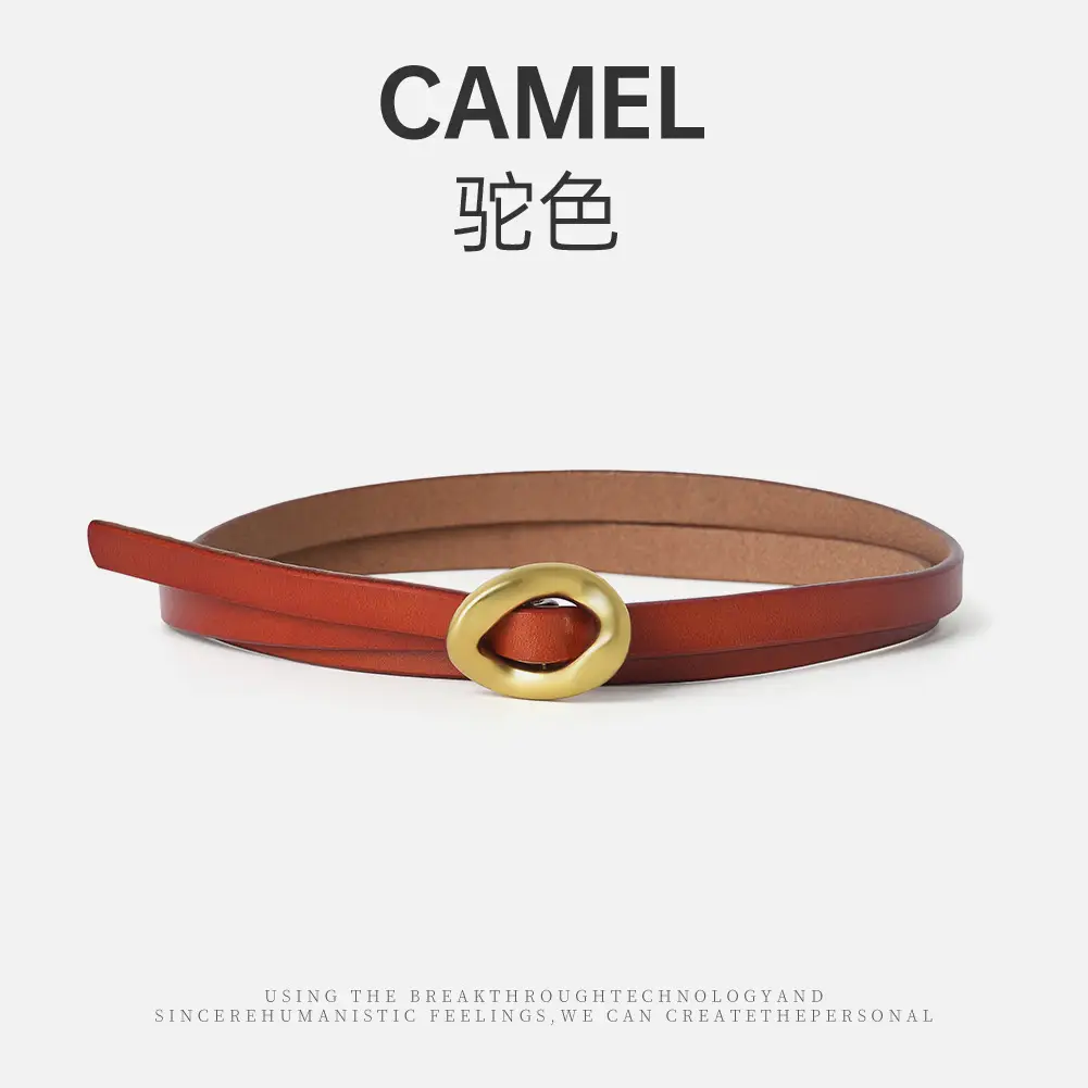 Coffee Genuine Leather Waist Belt for Women - Image 7