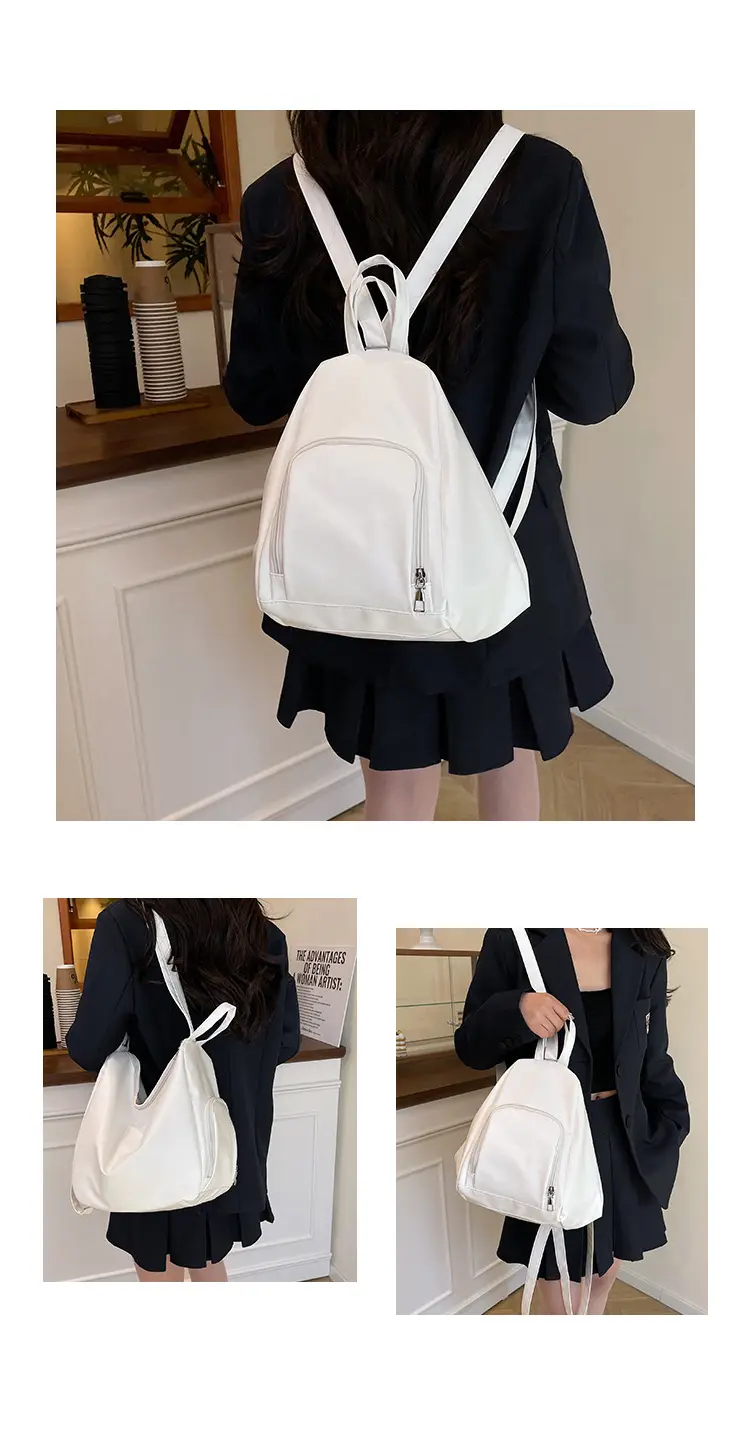Lightweight Silver Women's Crossbody Backpack Multi-Use — feature 13