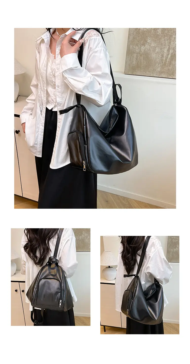 Lightweight Silver Women's Crossbody Backpack Multi-Use — feature 14