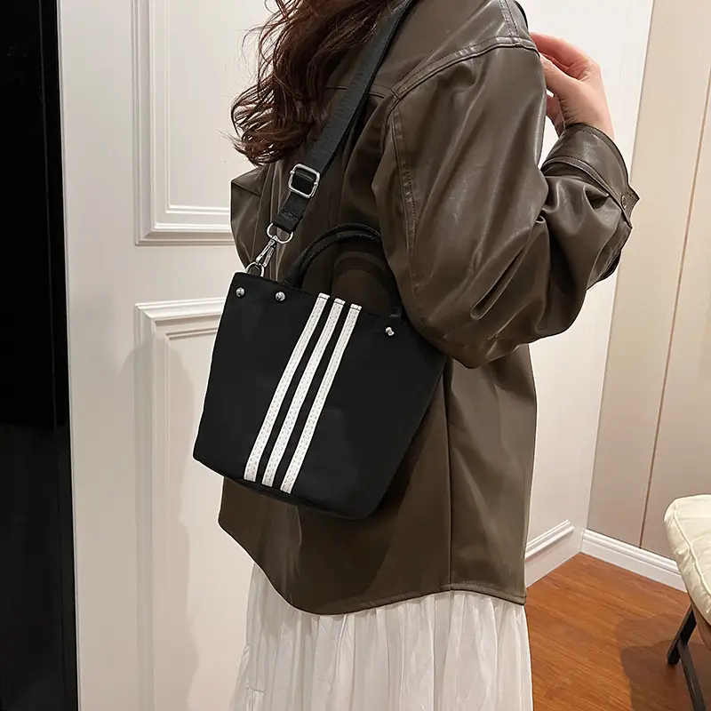 Women's Black Nylon Bucket Bag 2025 Summer - Image 5