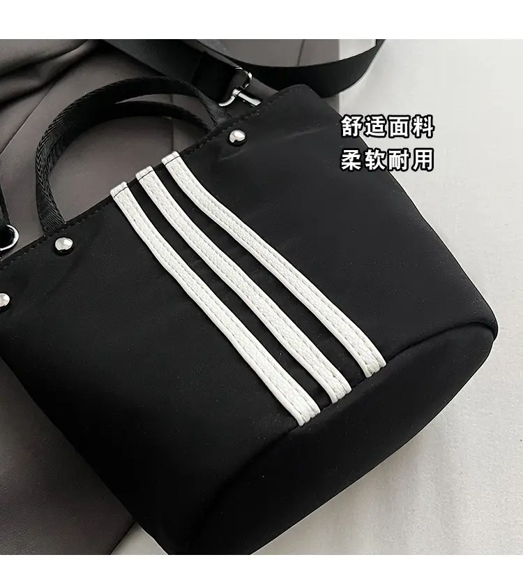 Women's Black Nylon Bucket Bag 2025 Summer — feature 10