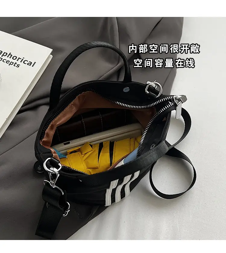Women's Black Nylon Bucket Bag 2025 Summer — feature 11