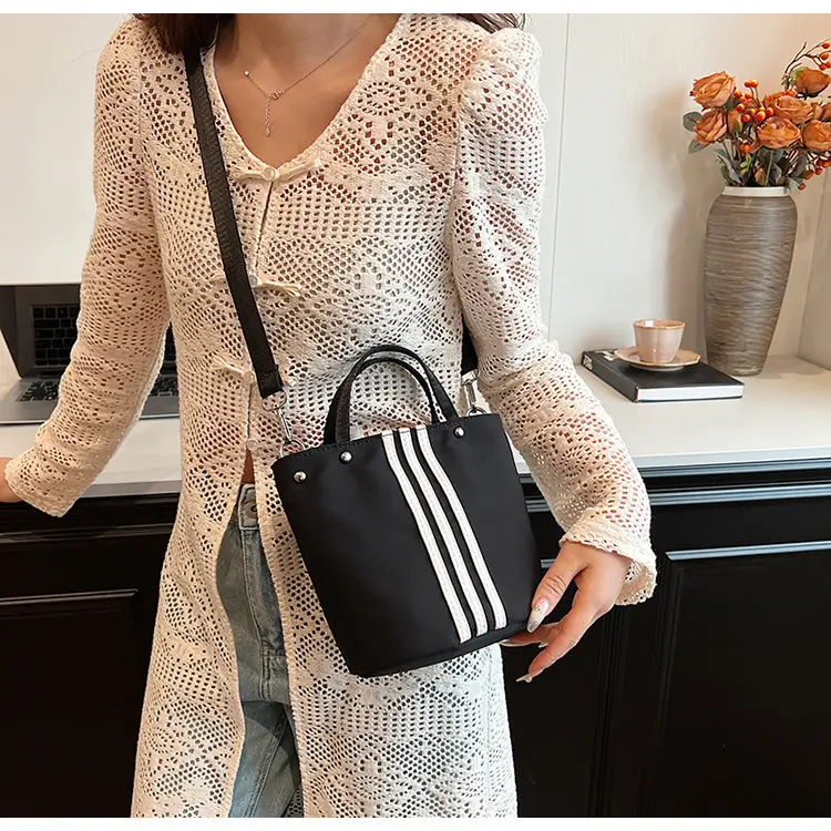 Women's Black Nylon Bucket Bag 2025 Summer — feature 17