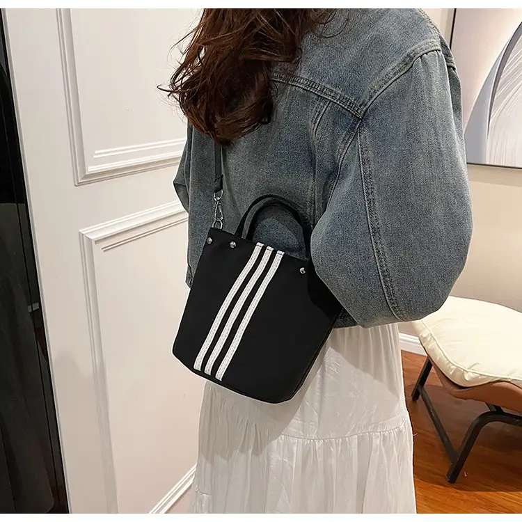 Women's Black Nylon Bucket Bag 2025 Summer — feature 24