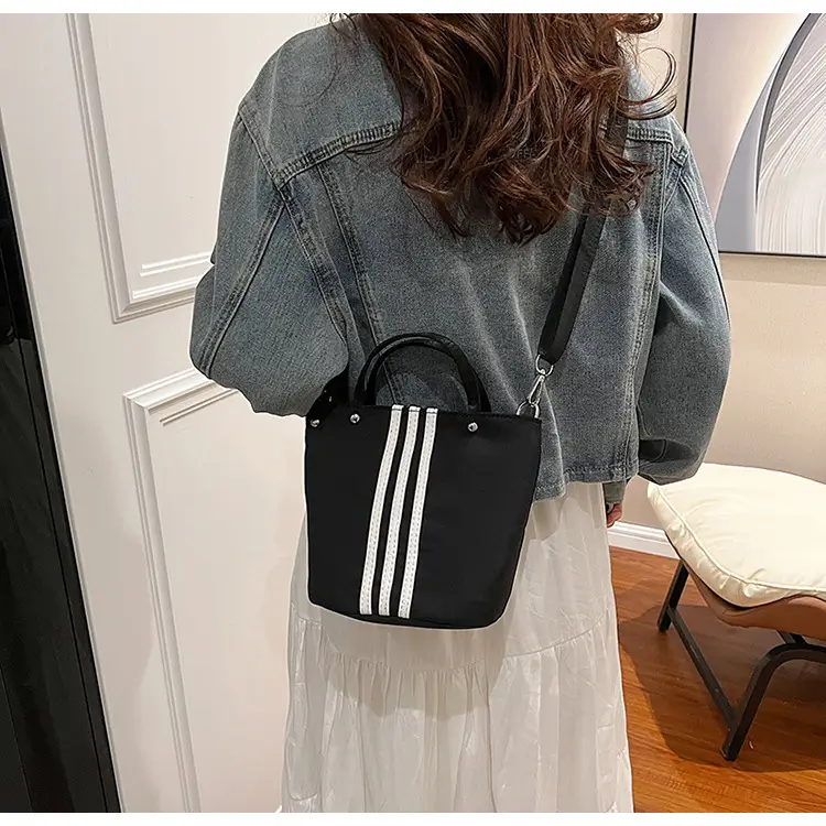 Women's Black Nylon Bucket Bag 2025 Summer — feature 25