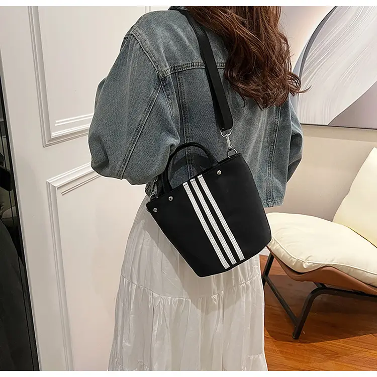 Women's Black Nylon Bucket Bag 2025 Summer — feature 26
