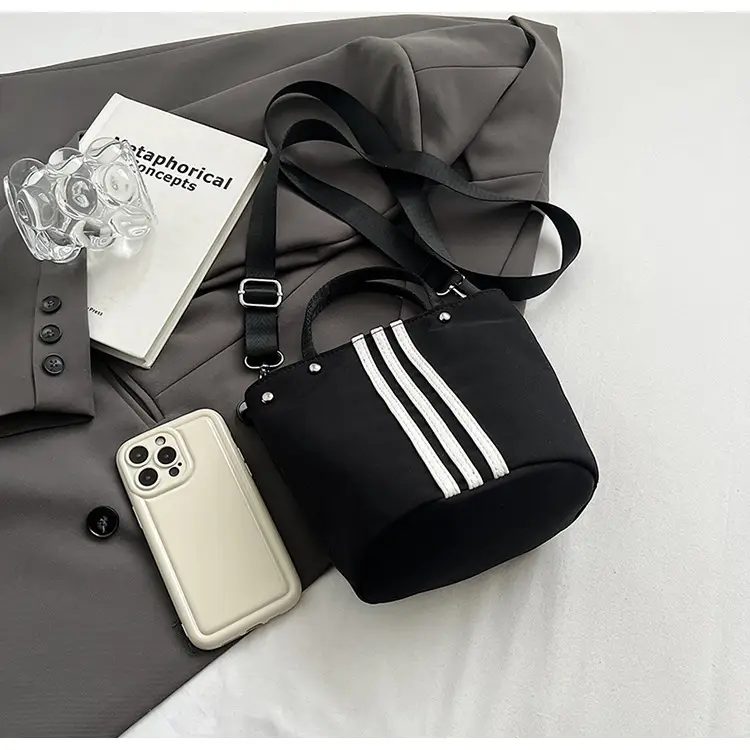 Women's Black Nylon Bucket Bag 2025 Summer — feature 28