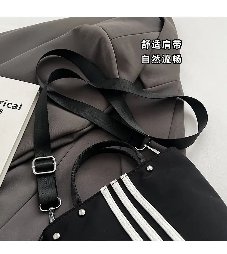 Women's Black Nylon Bucket Bag 2025 Summer — feature 5