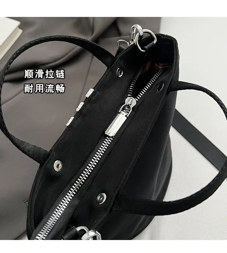 Women's Black Nylon Bucket Bag 2025 Summer — feature 6