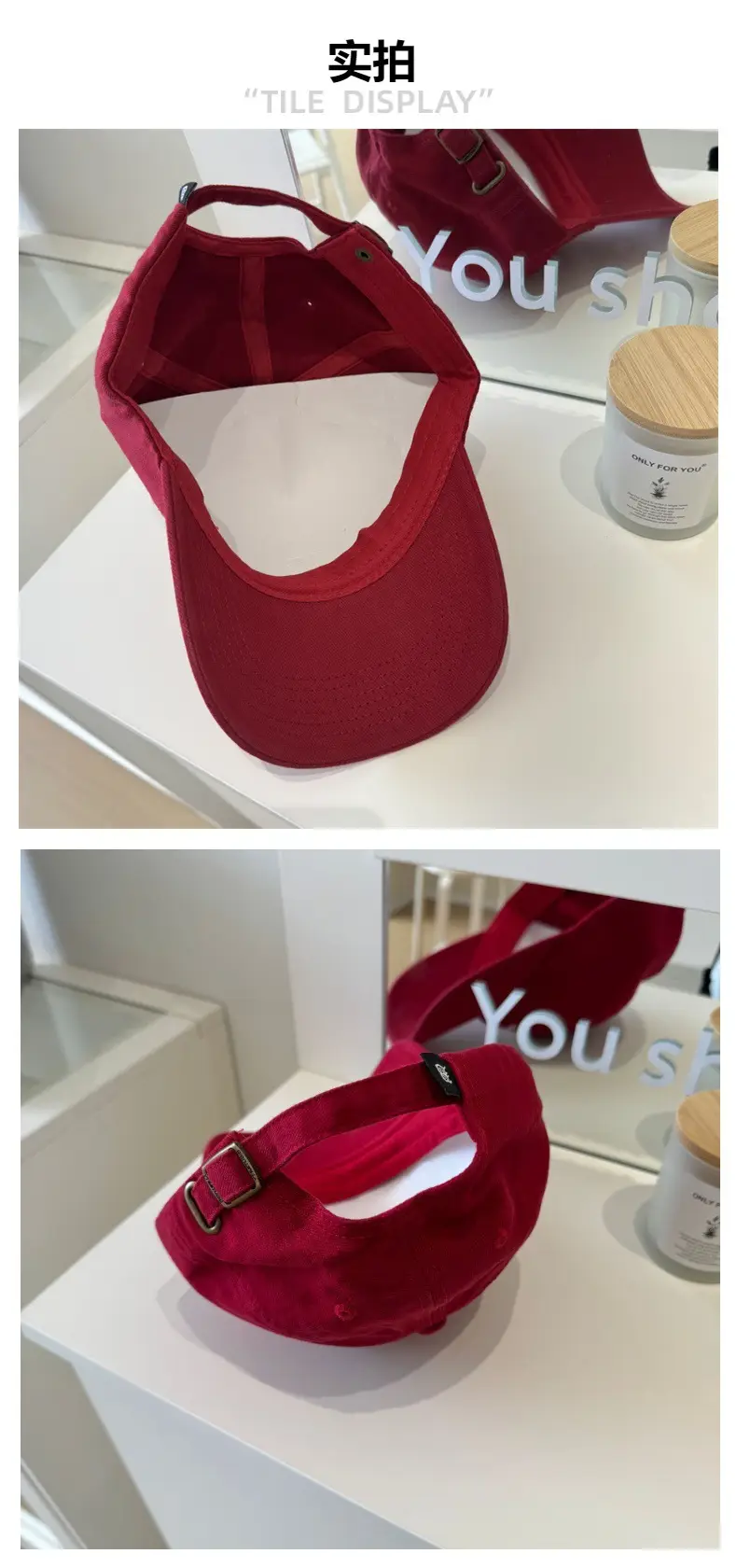 Women Letter Embroidered Beige Baseball Cap with Wide Brim — feature 5