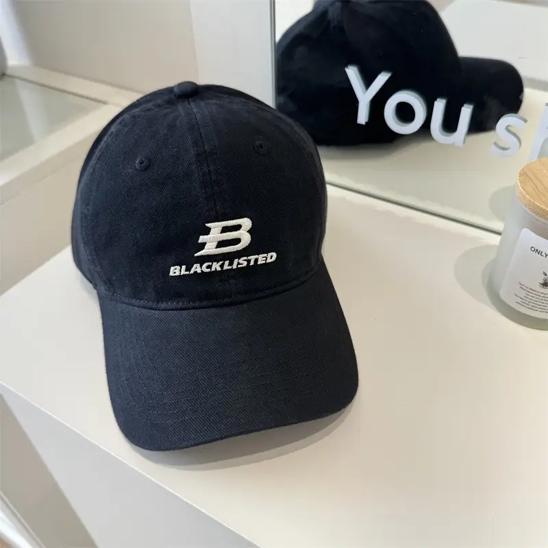 Women Letter Embroidered Beige Baseball Cap with Wide Brim