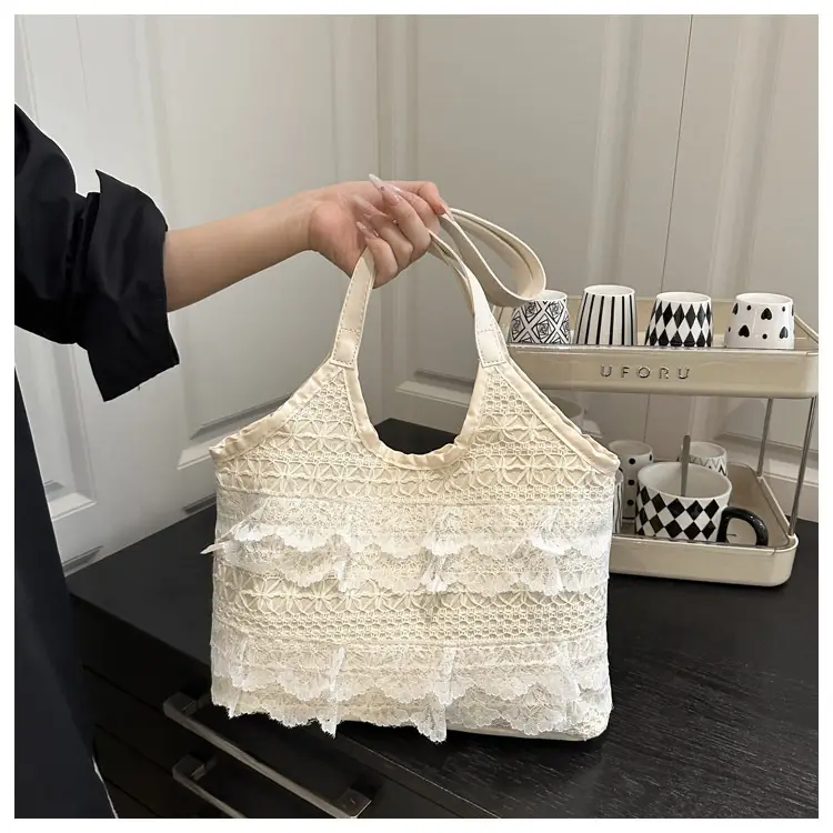 White Lace Shoulder Bag 2025 Summer New Large Capacity — feature 11