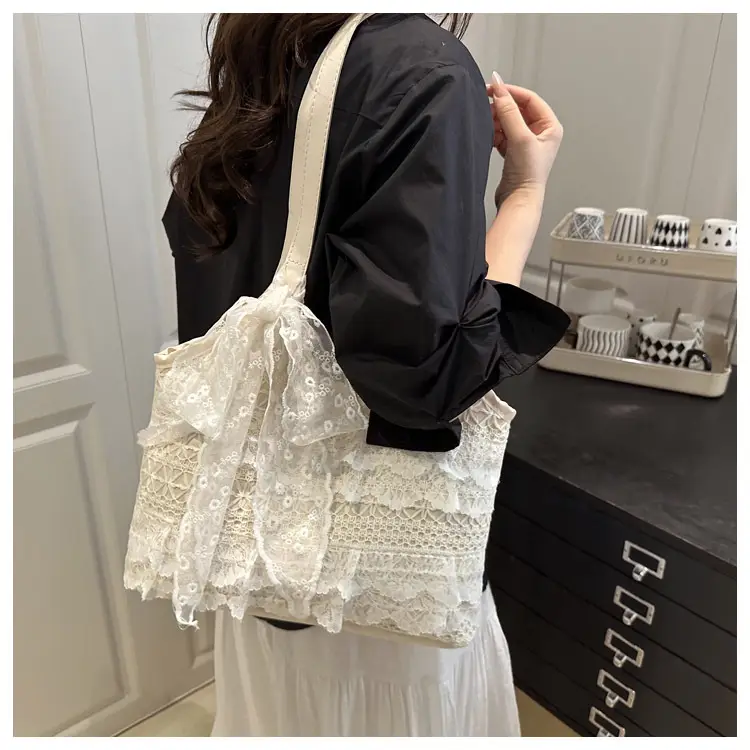 White Lace Shoulder Bag 2025 Summer New Large Capacity — feature 14