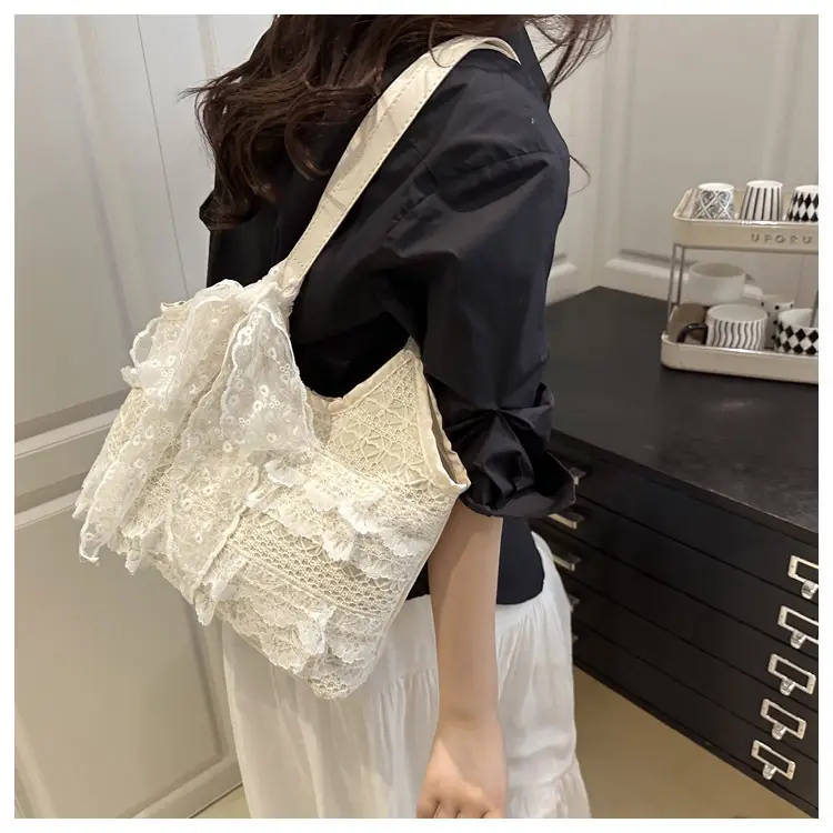 White Lace Shoulder Bag 2025 Summer New Large Capacity — feature 15