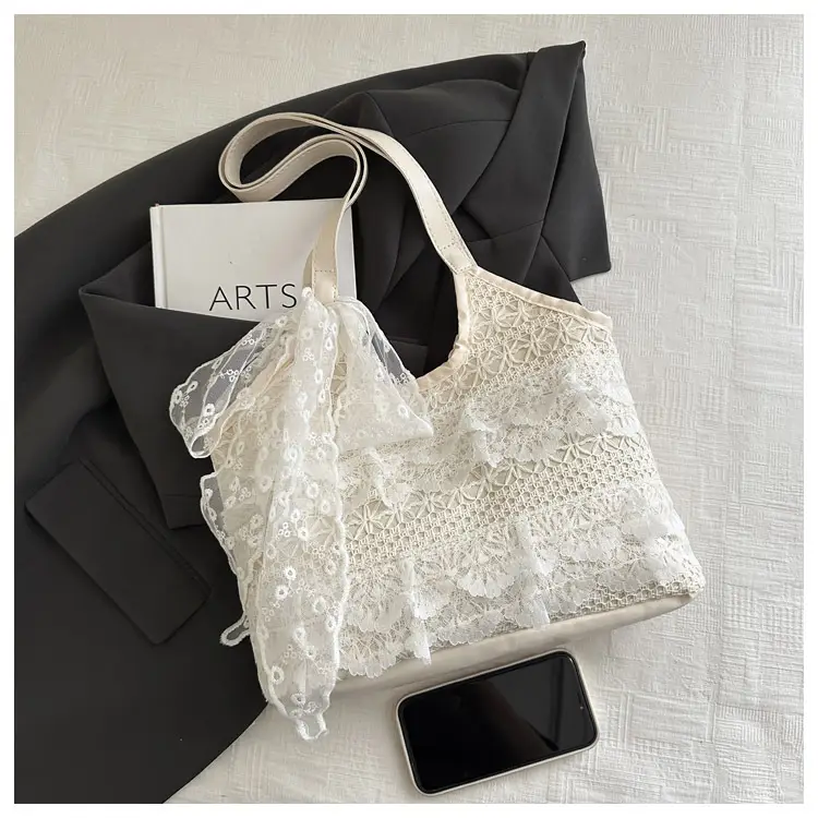 White Lace Shoulder Bag 2025 Summer New Large Capacity — feature 9
