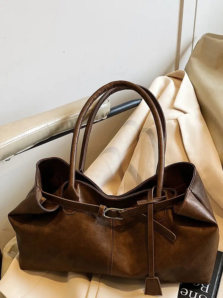 Women's Large Capacity Tan Shoulder Bag 2025 - Image 8