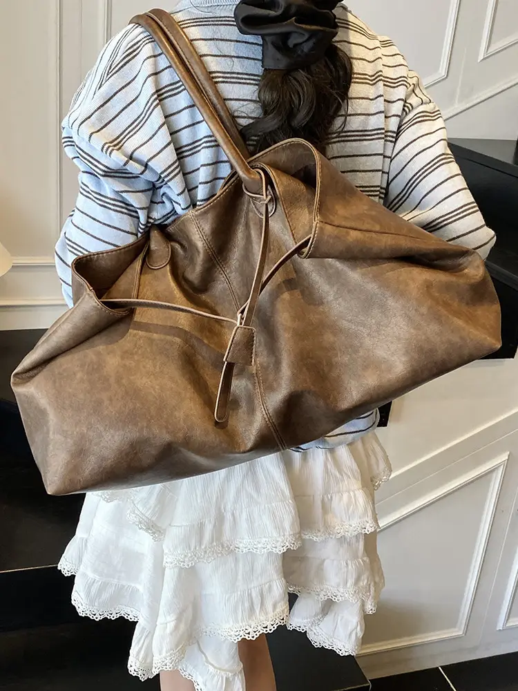 Women's Large Capacity Tan Shoulder Bag 2025 - Image 9