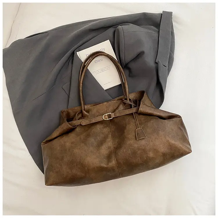 Women's Large Capacity Tan Shoulder Bag 2025 - Image 2