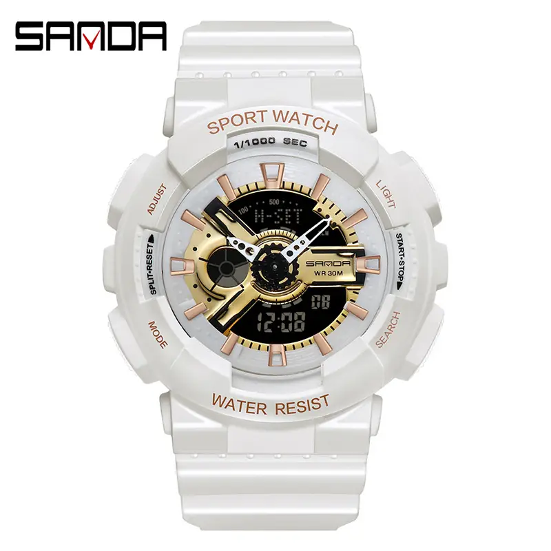 Sanda Black Sport Waterproof Multifunctional Watch - Image 9