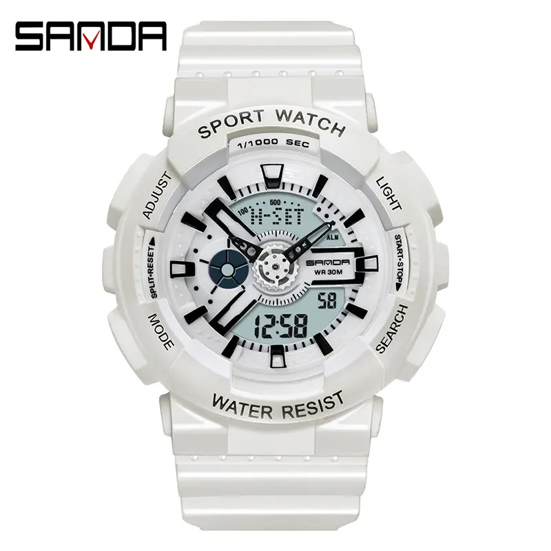 Sanda Black Sport Waterproof Multifunctional Watch - Image 11