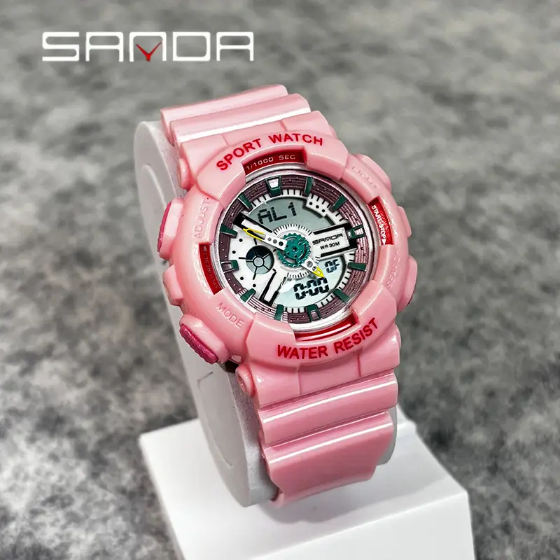 Sanda Black Sport Waterproof Multifunctional Watch - Image 13