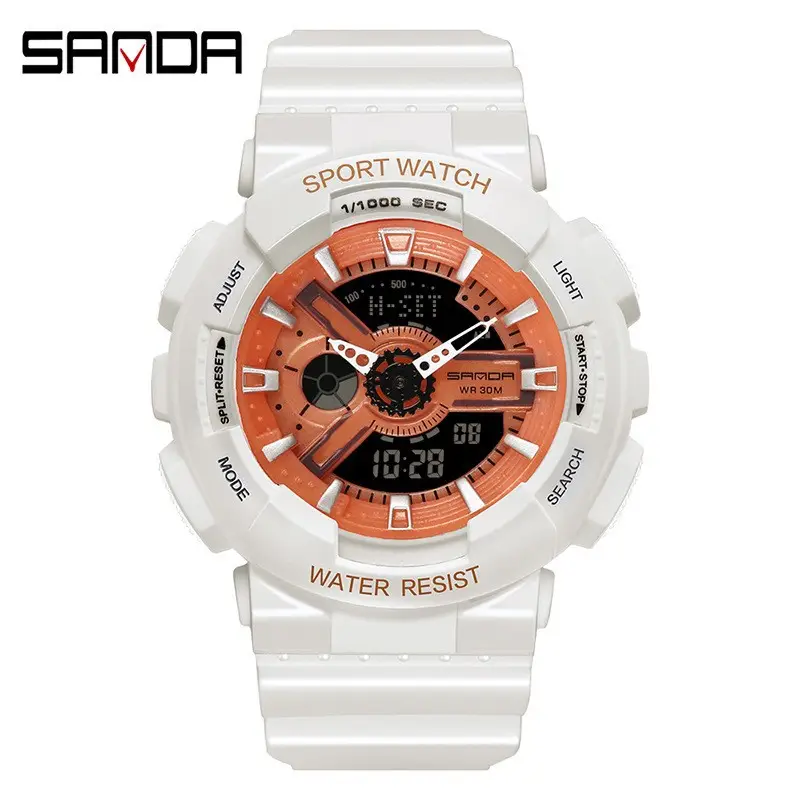 Sanda Black Sport Waterproof Multifunctional Watch - Image 14