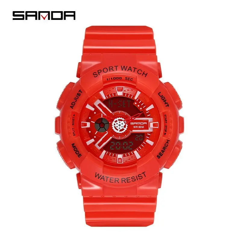 Sanda Black Sport Waterproof Multifunctional Watch - Image 15