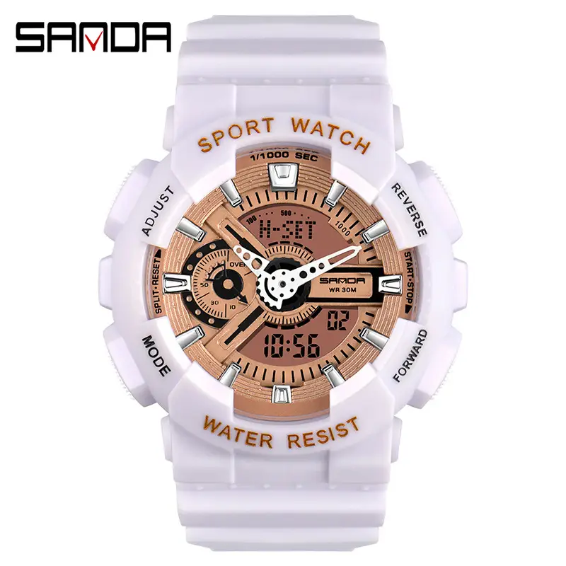 Sanda Black Sport Waterproof Multifunctional Watch - Image 16