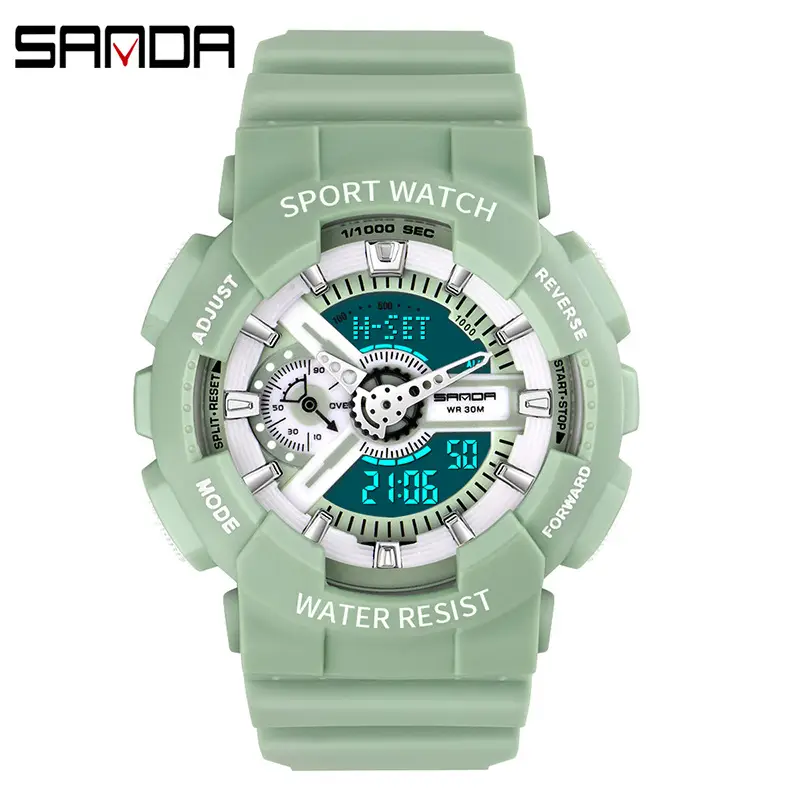 Sanda Black Sport Waterproof Multifunctional Watch - Image 20