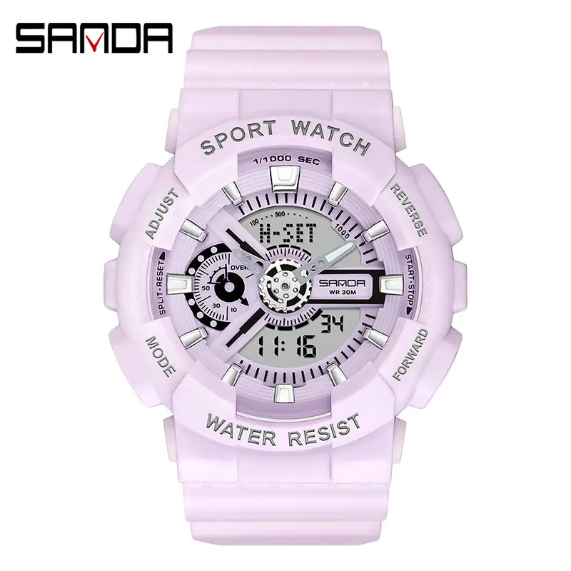 Sanda Black Sport Waterproof Multifunctional Watch - Image 23