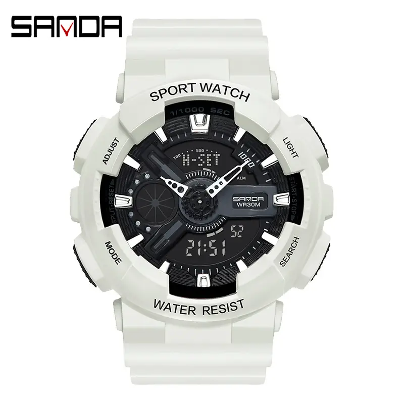 Sanda Black Sport Waterproof Multifunctional Watch - Image 26