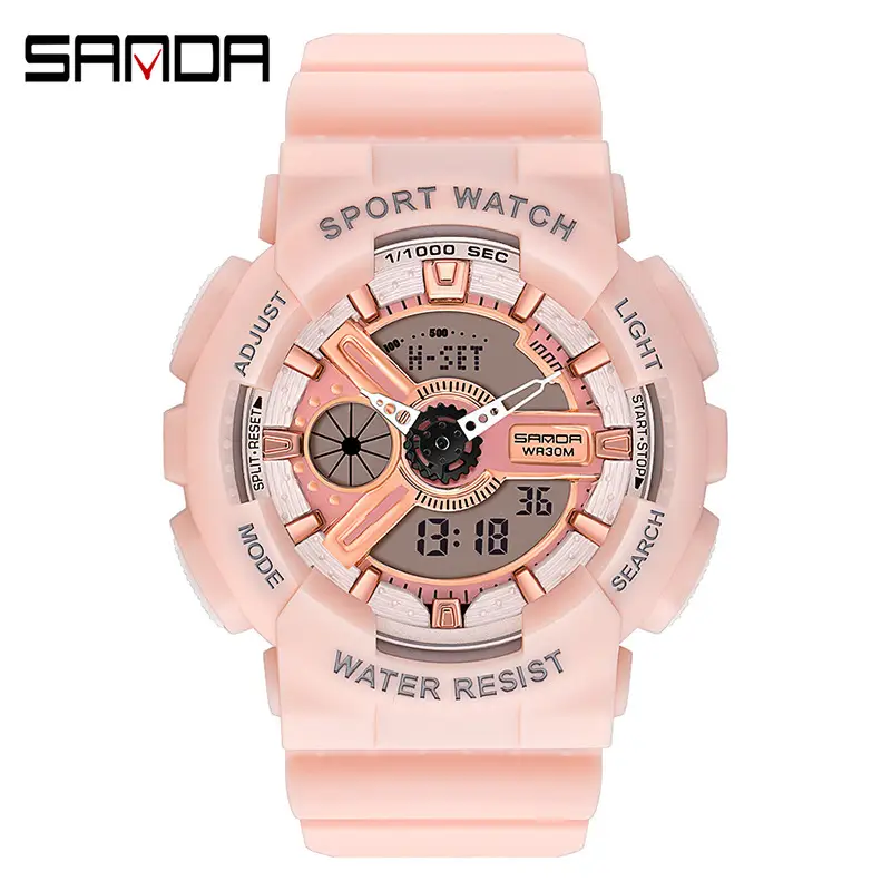 Sanda Black Sport Waterproof Multifunctional Watch - Image 28