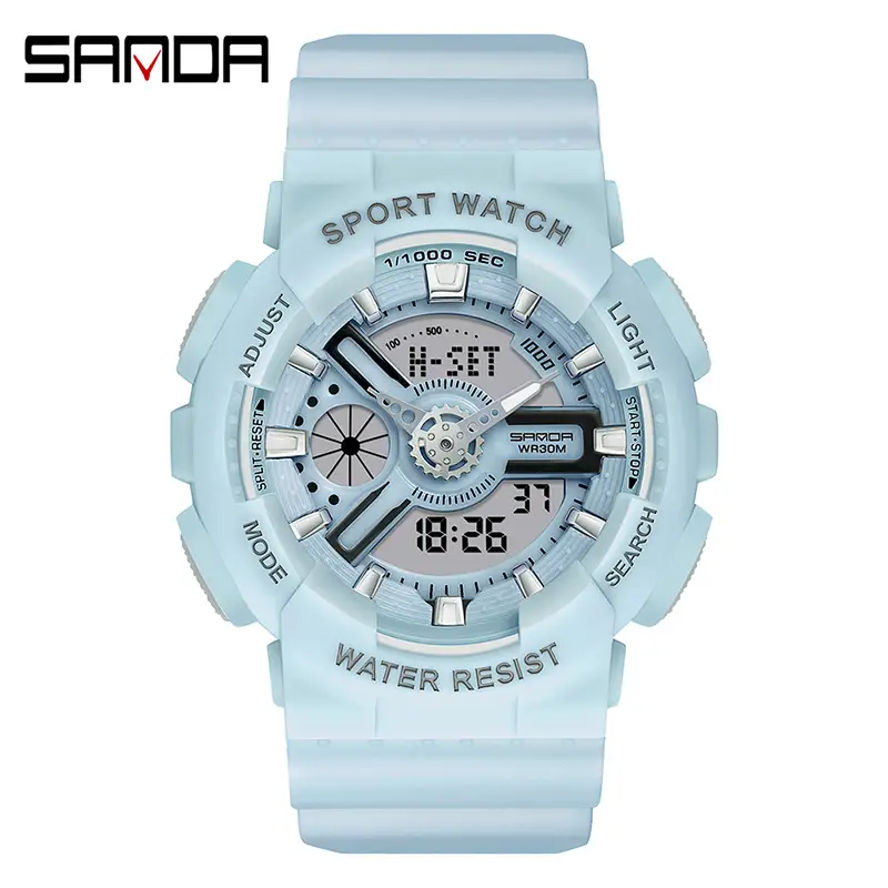 Sanda Black Sport Waterproof Multifunctional Watch - Image 33
