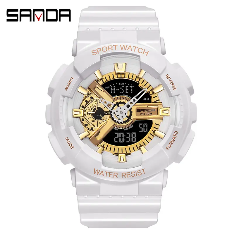 Sanda Black Sport Waterproof Multifunctional Watch - Image 4