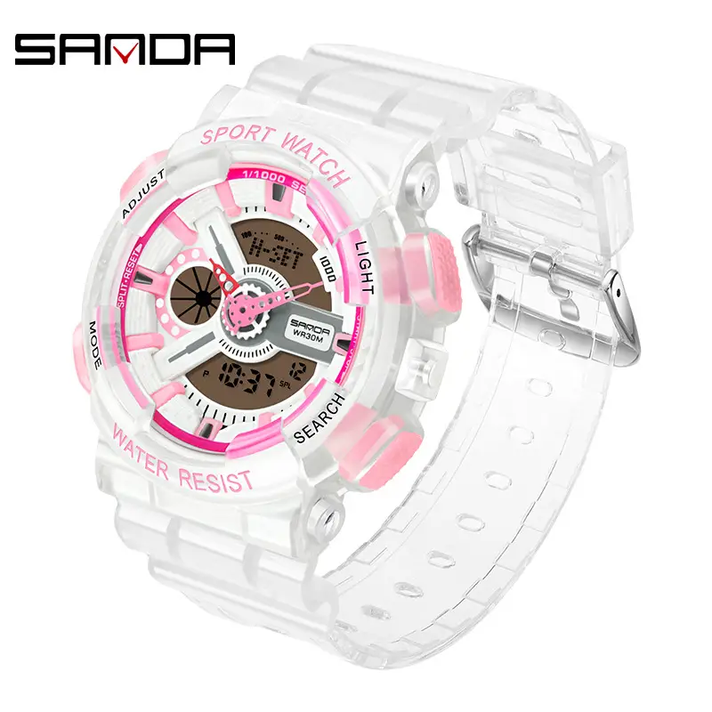 Sanda Black Sport Waterproof Multifunctional Watch - Image 54