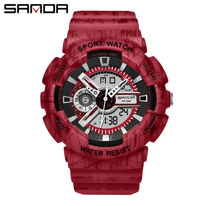 Sanda Black Sport Waterproof Multifunctional Watch - Image 62
