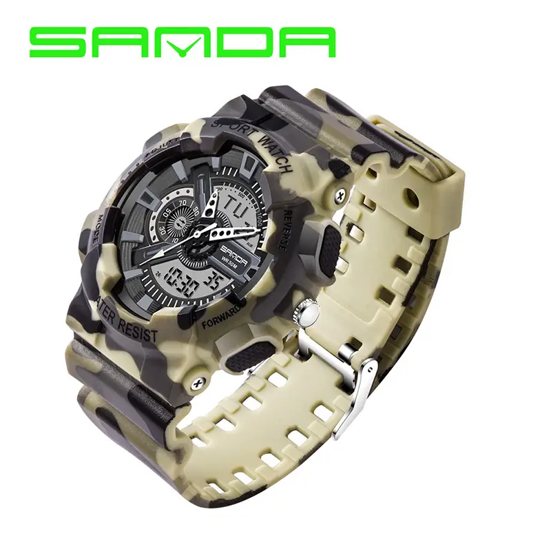 Sanda Black Sport Waterproof Multifunctional Watch - Image 63