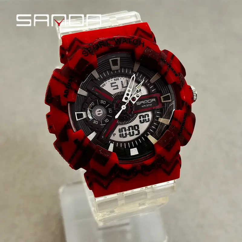 Sanda Black Sport Waterproof Multifunctional Watch - Image 64