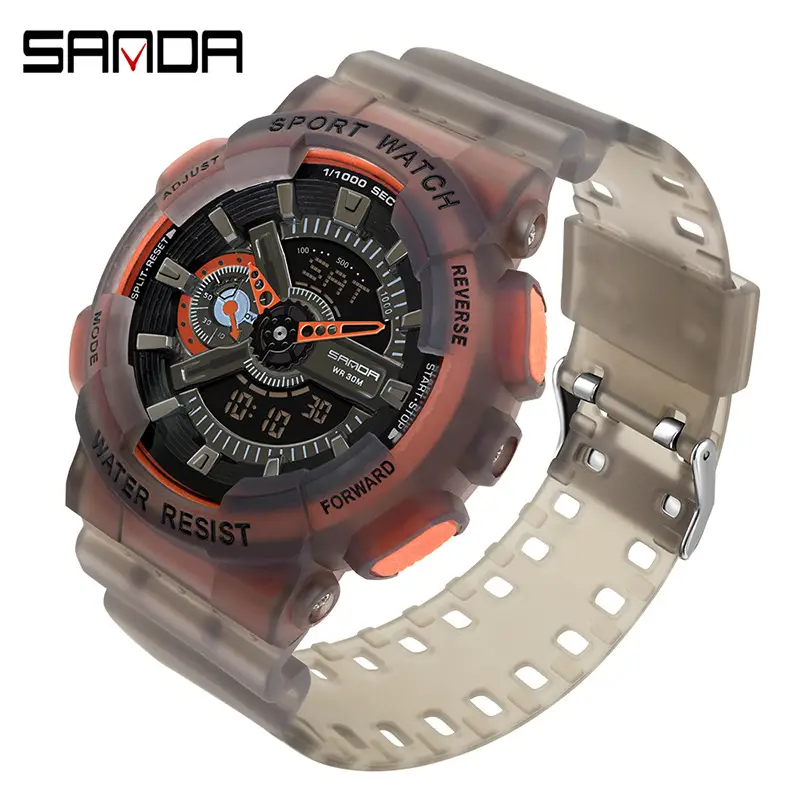 Sanda Black Sport Waterproof Multifunctional Watch - Image 68