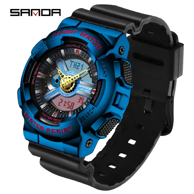 Sanda Black Sport Waterproof Multifunctional Watch - Image 72